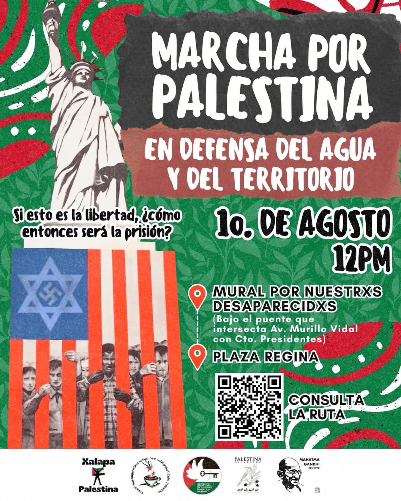 Convocan en Xalapa a marcha por Palestina y en defensa del agua el próximo 1o. de agosto